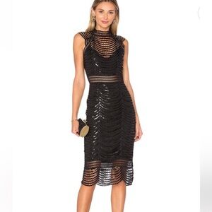Saylor Heloise Sequin Cocktail Dress In Black | Size S